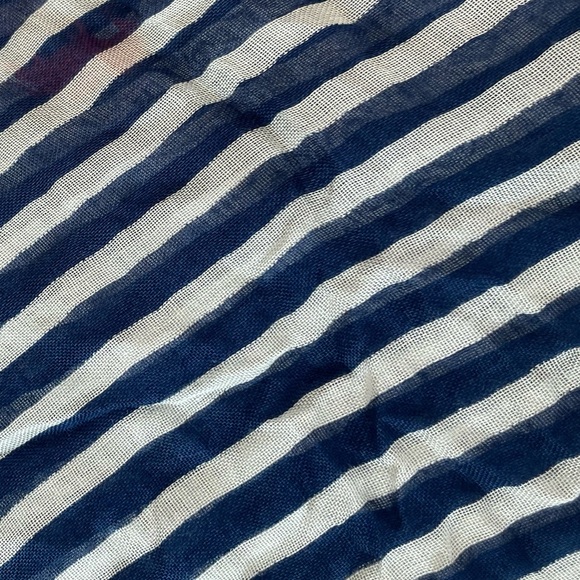 Stella & Dot Palm Springs Scarf Navy White Stripes Red ELEPHANTS Boho Nautical - Picture 6 of 13